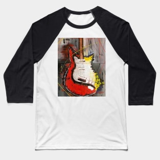 Colorful Guitar Painting Baseball T-Shirt